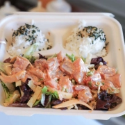 Tsunami Poke Plate · Mildly spicy sriracha mayo with tobiko. Hurricane style with shoyu & furikake +$1 Paia · +$2 Kihei