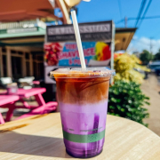 Purple Cow · Ube, coconut, espresso & milk